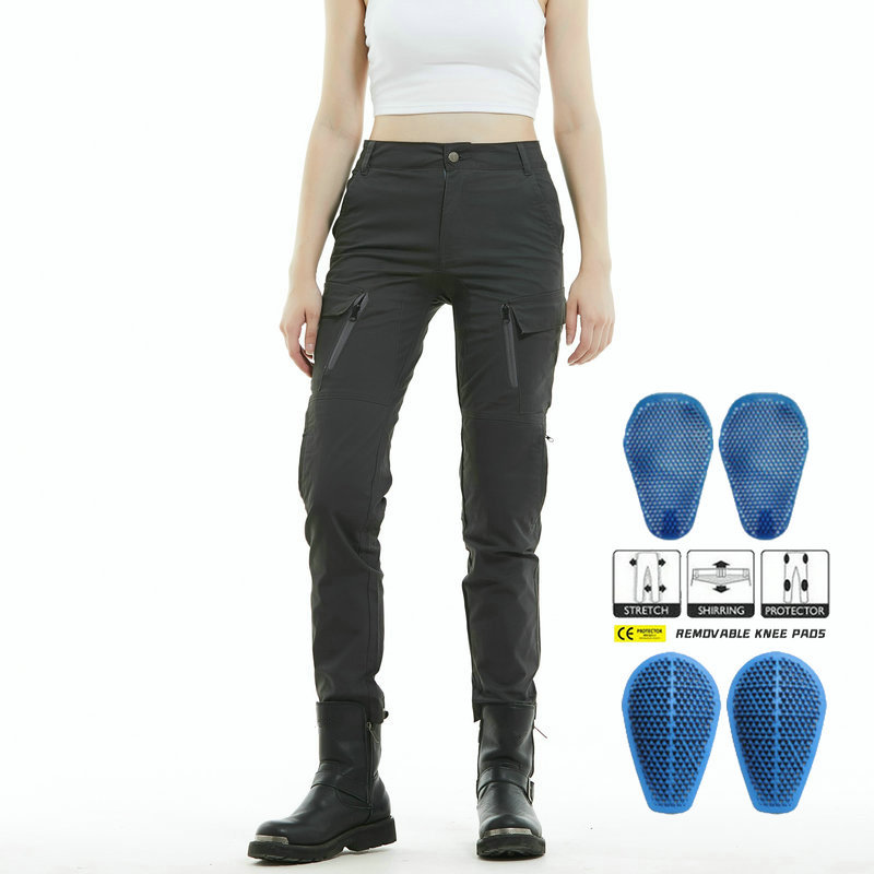 Volero motocicleta montar Pantalones mujer Caballero retro overoles Slim motocicleta anti-caída pantalones de silicona equipo de protección