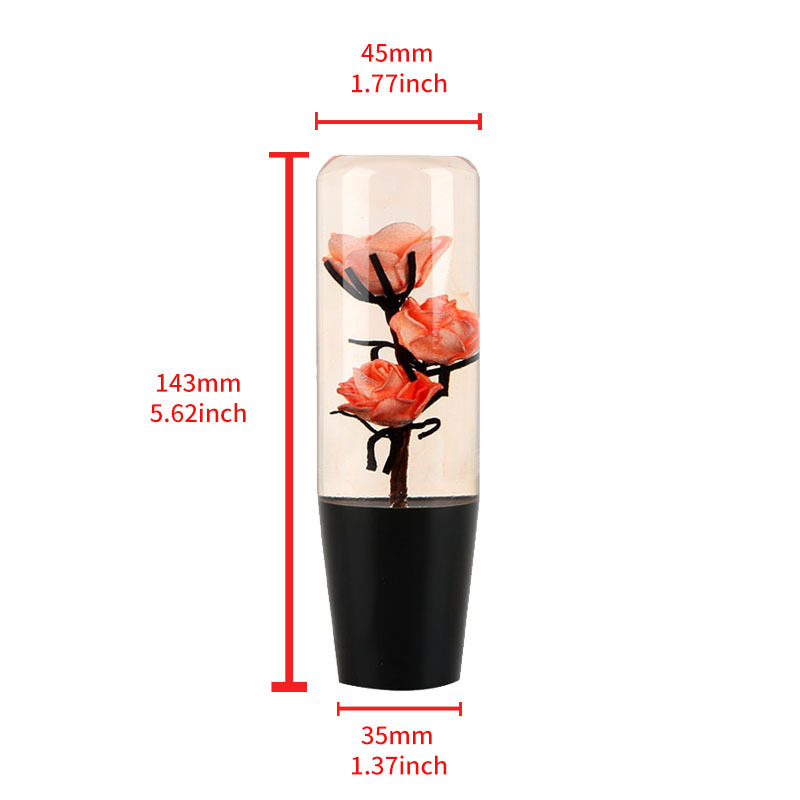 Car Modified Crystal Rose Flower Gear Shift Lever, Acrylic Universal Shift Stick, Exclusively for Cross-Border Sales