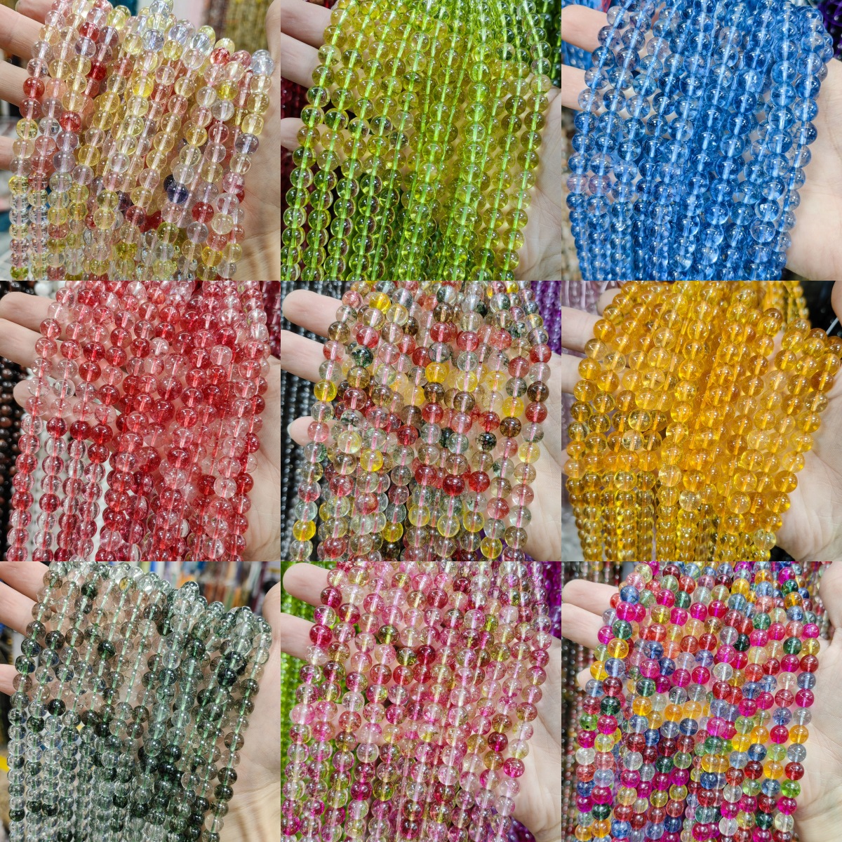 Vidrio de alta imitación cristal fantasma multicolor cuentas dispersas semiacabadas accesorios de joyería DIY cuentas hechas a mano al por mayor