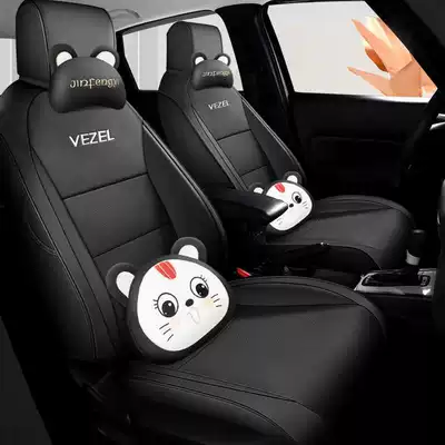 coverage, leather breathable seat covers, Modelə uyğun (Original) oturacaq örtükləri - mysterious-black-cartoon-version-note-the-model-year-front-row-fully-covered-rear-row-partially-covered