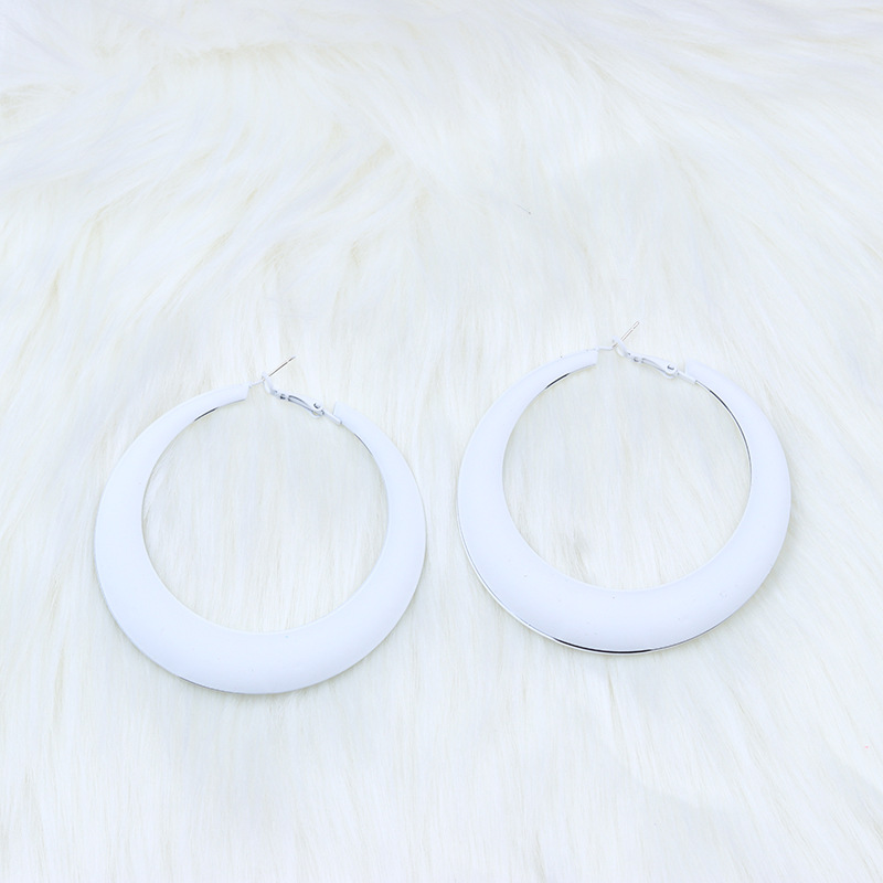 Fashion Geometric Metal Spray Paint Womenu0027S Hoop Earrings 1 Pair