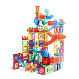 Cross-Border Supply of Color Window Magnetic Sheets Building Blocks Toys Magnetic Assembly Toys DIY Pipe Ball Magnetic Construction Sheets