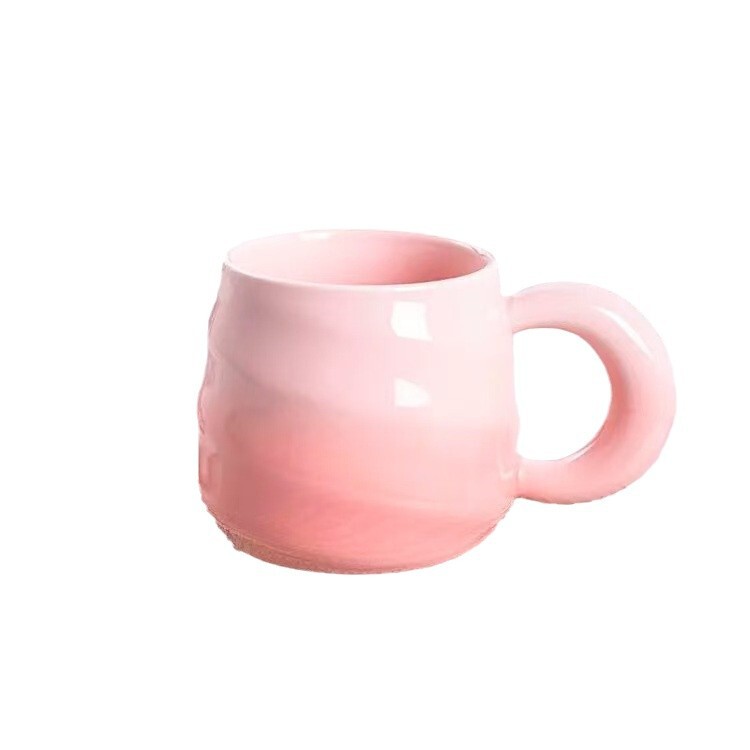 ネット赤朝食コーヒーマグカップグラデーション螺旋顔値かわいい牛乳カップ学生カップル陶磁器カップ|undefined