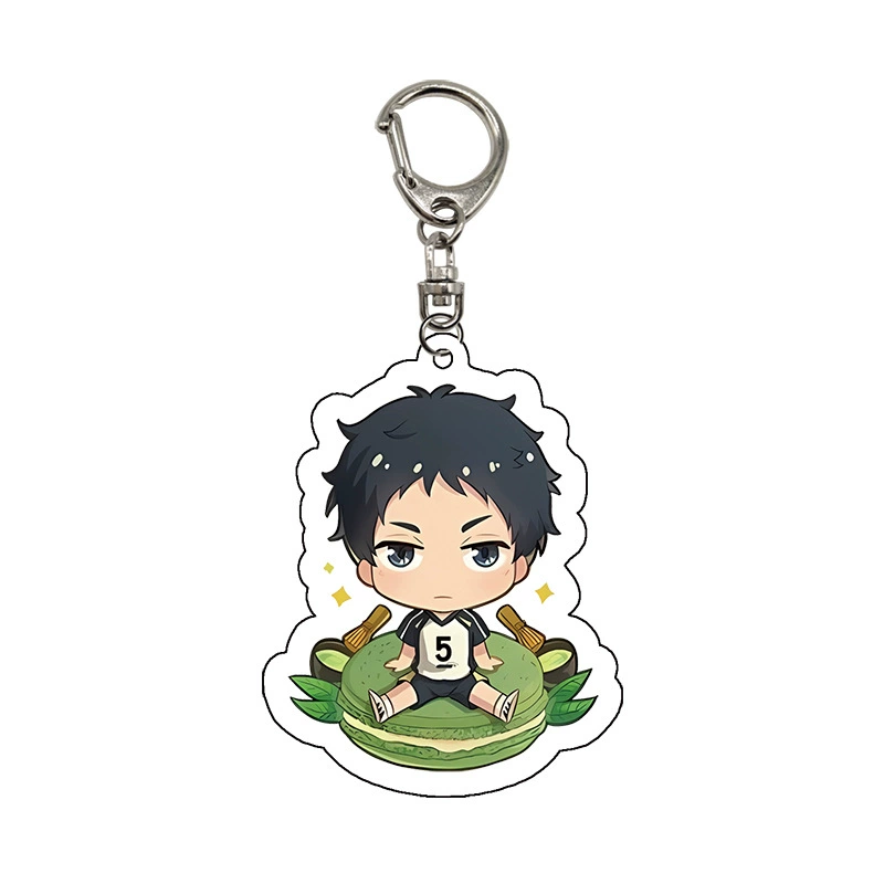 Акриловый брелок (PQ Junior) персонажи Haikyuu!!, 6–6,5 см x 3 мм, кольцо из нержавеющей стали