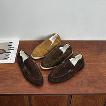 2025秋冬新款女鞋小众加绒保暖平底乐福鞋毛毛鞋豆豆鞋棉鞋单鞋女