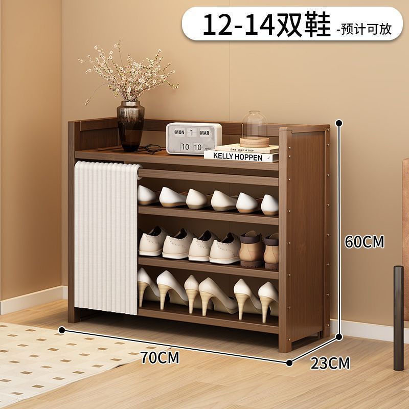 折りたたみシューズラック多層設置不要ホームドア一体型省スペース防塵大容量収納シューズラック|undefined