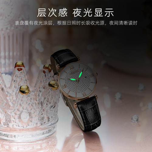 Dawn Calendar Women's Watch Trendy Fashion Rome Live Cross-Border Foreign Trade Diamond-Encrusted Waterproof Quartz Watch