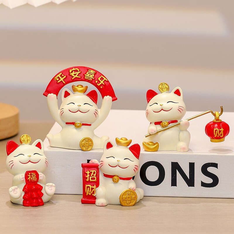 Creative Bring in Wealth and Treasure Cat Office Desktop Home Decoration Gift 2025 New High-End New Cute Handmade Ornament
