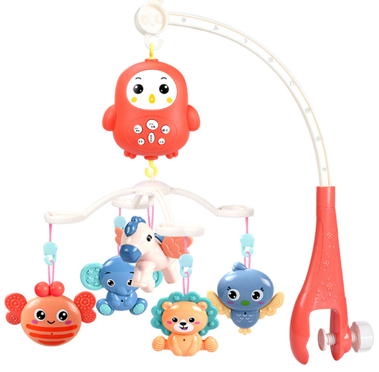 Transfronterizo para inglés recién nacido bebé cama de bebé sonajero giratorio Bell educación temprana música ligera juguete