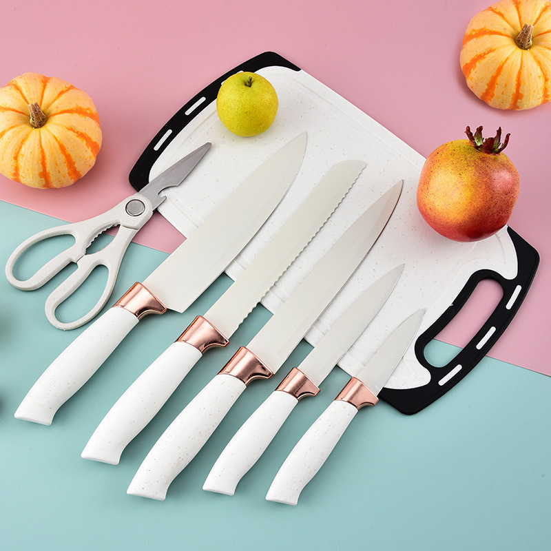 Juego de cuchillos Cuchillo de cocina Cuchillo de cocina Tijeras para el hogar Juego de utensilios de cocina de silicona Juego de 19 piezas de color Combinación de pala y cuchara