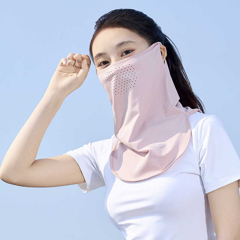 Máscara de protección solar de seda de hielo para hombres y mujeres con capucha de ciclismo ultravioleta en toda la cara, cuello, máscara, velo, máscara facial para conducir