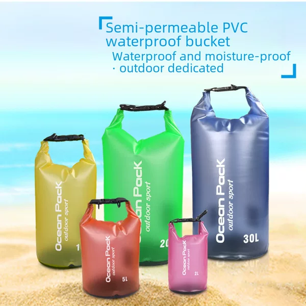 Spot outdoor sports waterproof bucket bag PVC waterproof bag waterproof bag beach drifting swimming bag drying bag