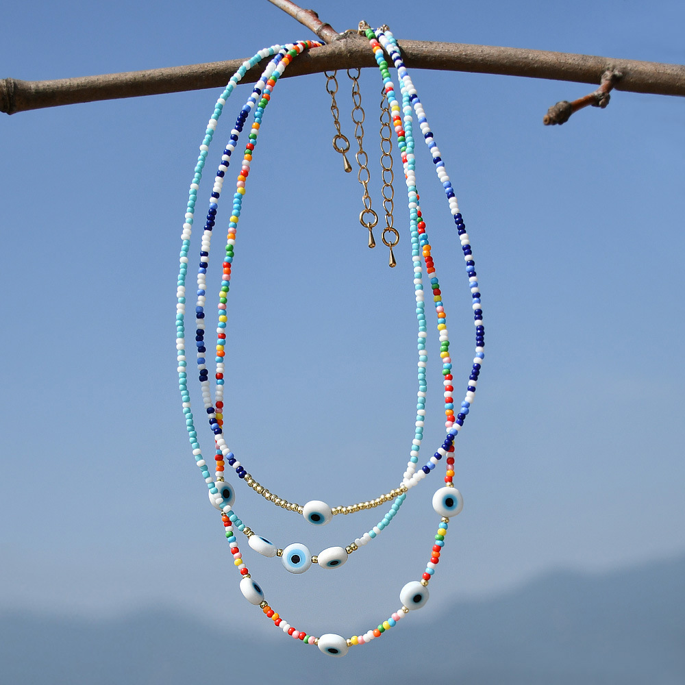 1 Piece Quantity Holiday, Street Occasion Vacation Eye Glass Seed Bead Beaded Plating Women's Necklace