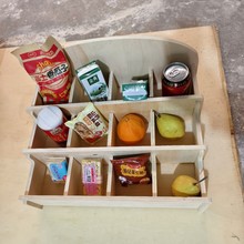 木制简易收纳盒家用零食水果分格收纳盒化妆用品厨房调味料收纳盒