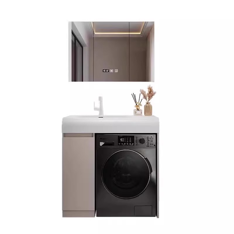 バルコニー洗濯機キャビネット、肌に優しい一体型洗面台、バスルームキャビネット、洗面台、洗面台、スマートバスルームキャビネット|undefined