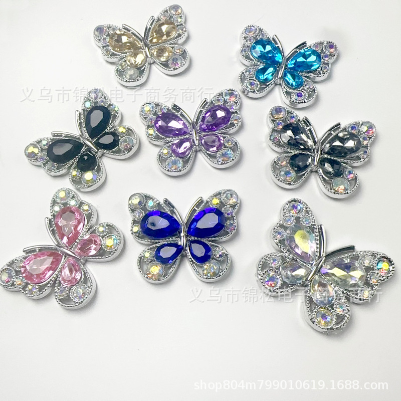 Big Butterfly Advanced Sense Cartoon Diamond Butterfly Jewelry Accessories Hole Shoes Buckle Mobile Phone Shell Car Air Outlet Accessories