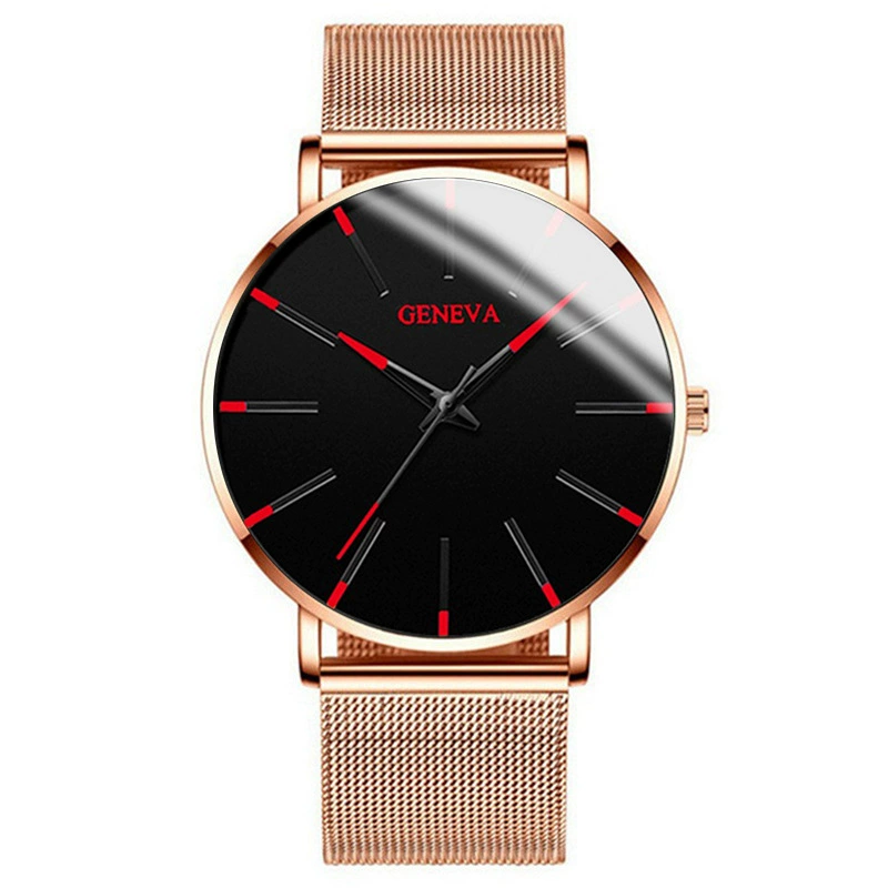 Men's Swiss‑Style Watch, Quartz Movement, 42 mm Dial, Metal Bracelet (230 mm)