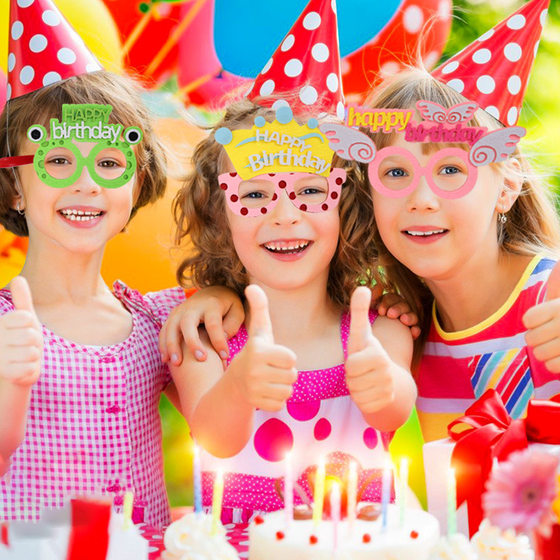 2025 New Birthday Glasses Party Decoration Cartoon Animal Children Photo Props Happy Birthday Funny Glasses