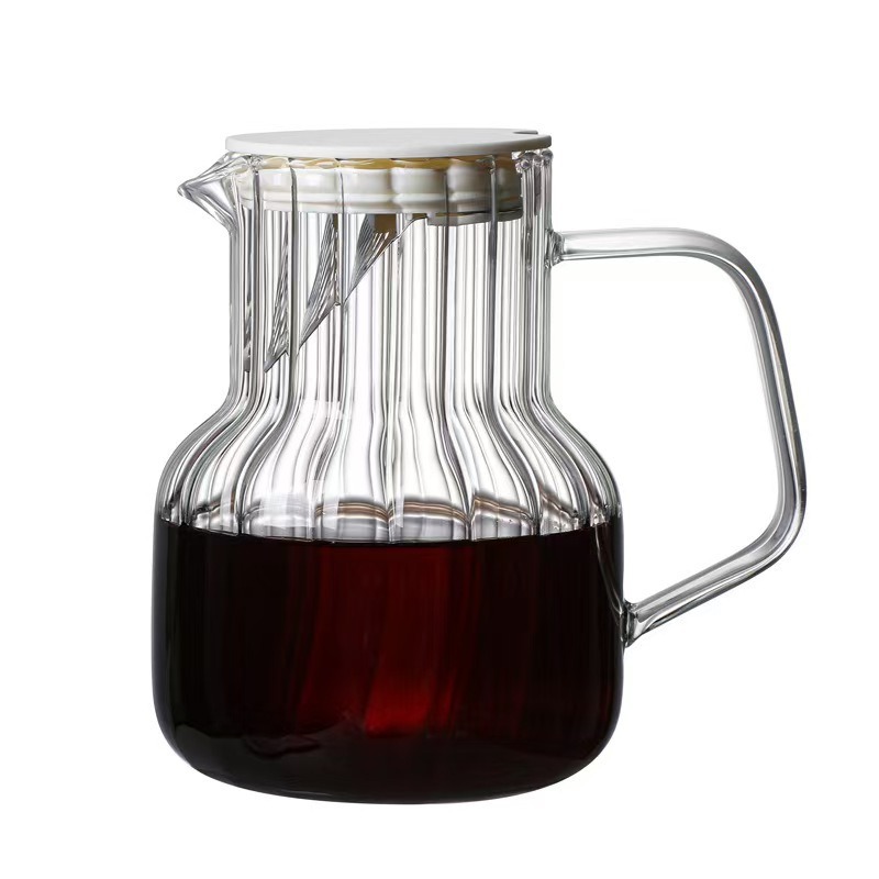 ✅ Cafetera de vidrio con cubierta Cafetera de café compartida Cafetera de café casera Cafetera de extracción en frío con filtro