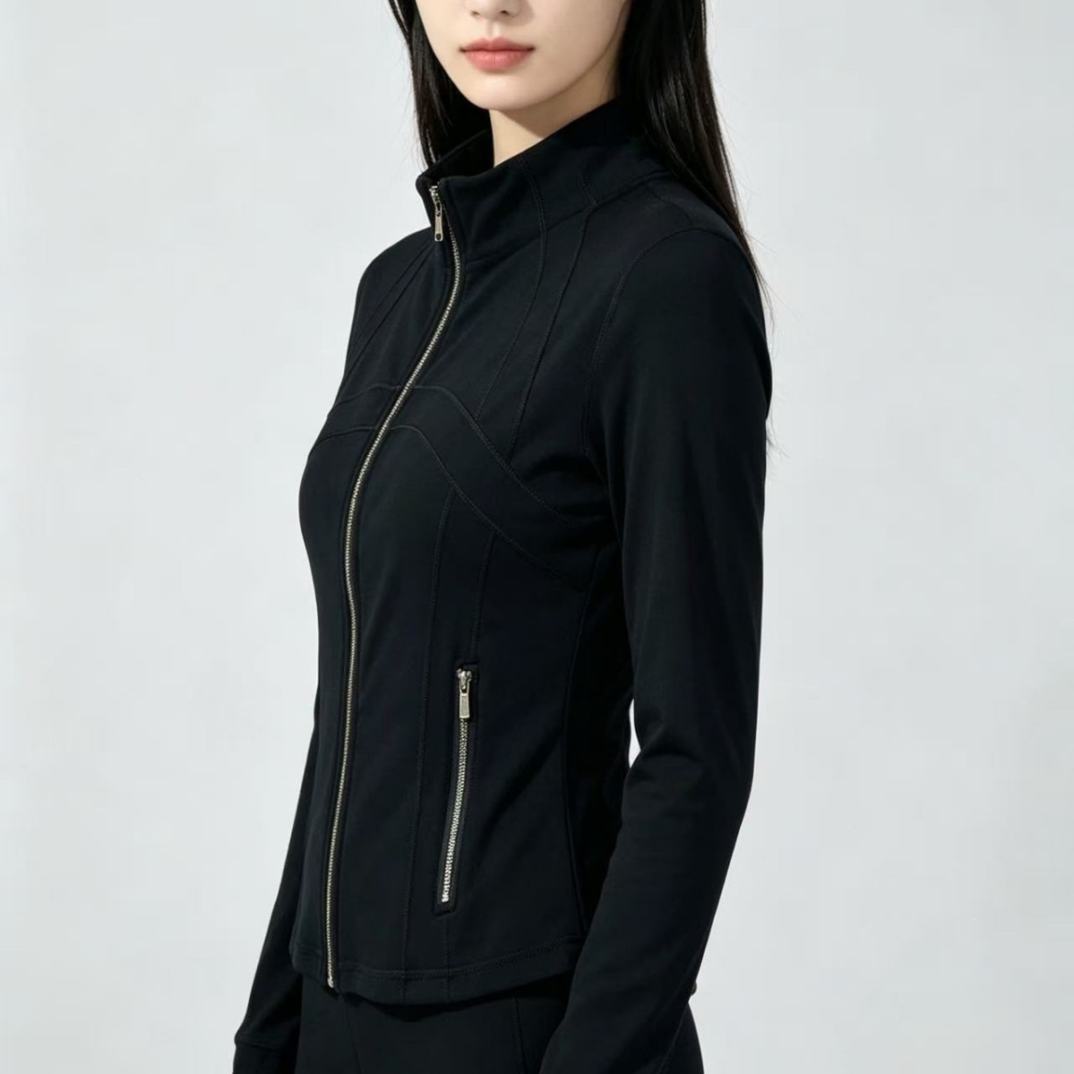 新款三针五线短款瑜伽服女士短款健身服跑步运动户外外套塑身上衣