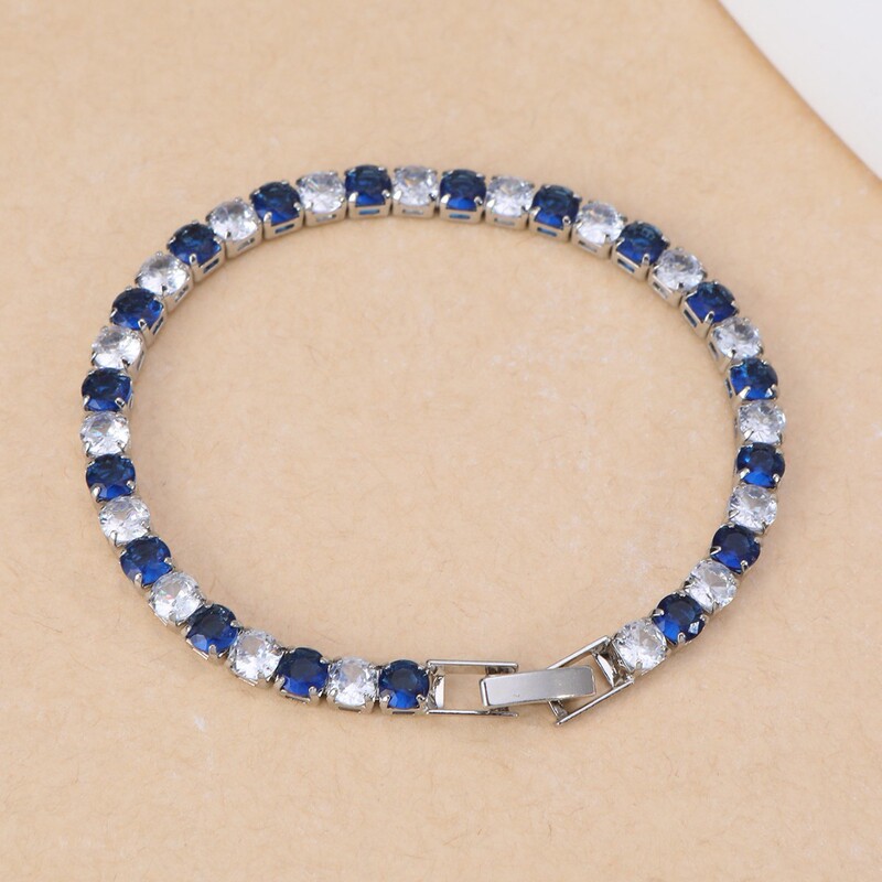 Fashionable and Light Luxury European and American Style Colorful Cubic Zirconia Round Zircon Bracelet Jewelry Suitable for Girls' Daily Wear Fashionable and Light Luxury European and American Style Colorful Cubic Zirconia Round Zircon Bracelet Jewelry Suitable for Girls' Daily Wear