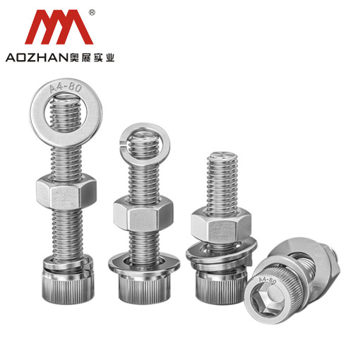 OZON OZP 316L A4-80 stainless steel DIN912 hexagon socket bolt and flat washer combination 