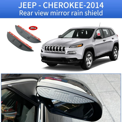 Cherokee Window visor, Rain shield - standard-packaging-without-logo-jeep-cherokee-mk5-kl-2014-2023-rearview-mirror-rain-visor-carbon-fiber-pattern