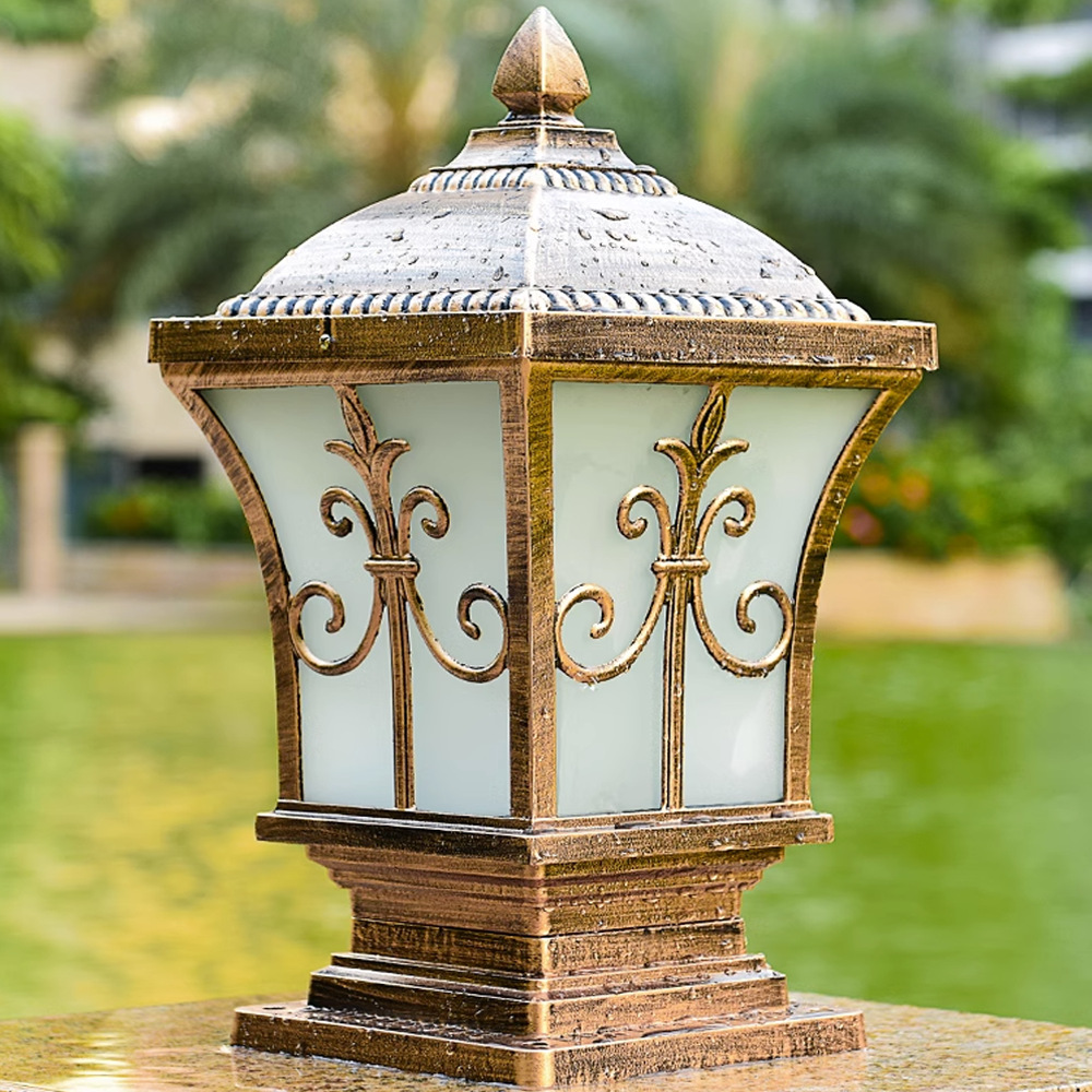 Espada caliente flor solar Pilar lámpara casa Villa impermeable puerta Pilar lámpara patio lámpara de pared LED fábrica