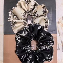 热卖款平纹段雪纺布印花面料制作头饰饰品大肠圈服装布面料有垂感