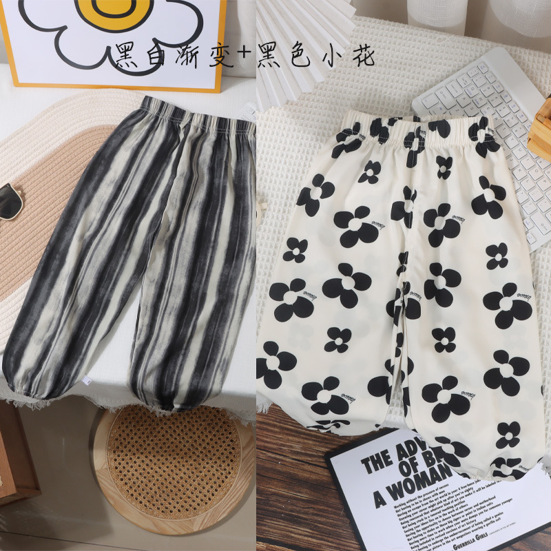 Pantalones infantiles de verano para niños, pantalones de nueve puntos para mujeres, pantalones anti-mosquitos coreanos, pantalones de lámpara, dos paquetes image 17