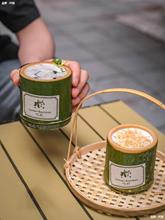 商用奶茶竹筒杯天然楠竹桶子竹子冰淇淋酒杯竹杯咖啡杯茶杯