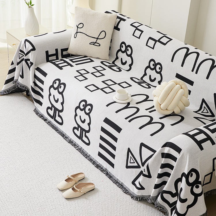 Graffiti en blanco y negro hilo de algodón