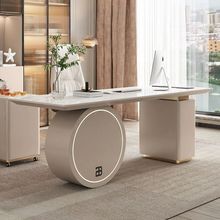 意式轻奢岩板书房书桌极简时尚现代简约电脑桌美容院咨询桌办公桌
