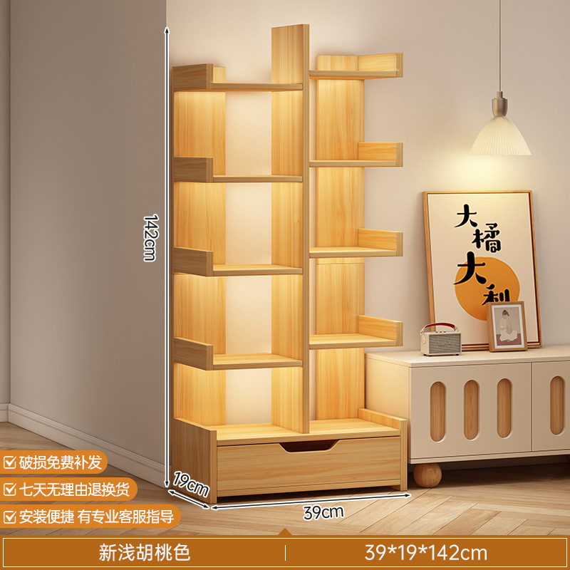 Estante de libro de piso integrado contra la pared esquina simple sala de estar de almacenamiento doméstico de estudiantes armario de pared librería