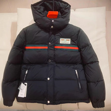 古家26新款羽绒织带经典刺绣羽绒服外套白鸭绒宽松上衣GG家情侣款