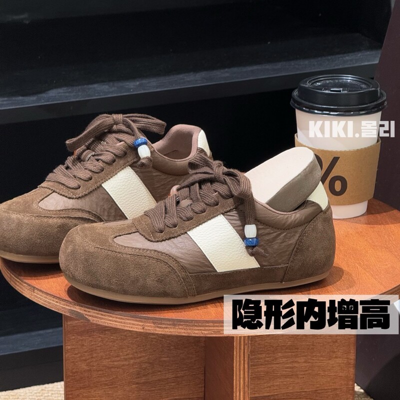 串珠内增高潮流拼色厚底2025早秋新款巴黎防滑休闲百搭运动德训鞋|undefined