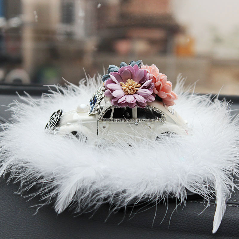 Diamantes clásicos modelo de automóvil de aleación Camellia diamantes globo de goma de silicio almohadilla de perla almohadilla antideslizante blanco
