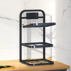 Cross-border exclusive foldable prep rack wall-mounted multi-layer classification rack for home kitchen hot pot side dish storage rack without drilling