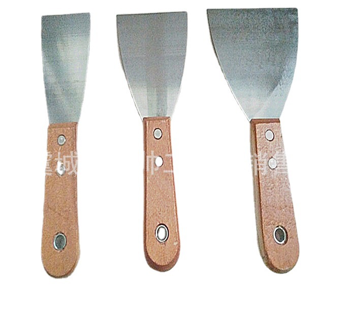 低价批发4寸木柄油灰刀 不锈钢色清洁铲刀 清洁刮刀 腻子刀 批刀
