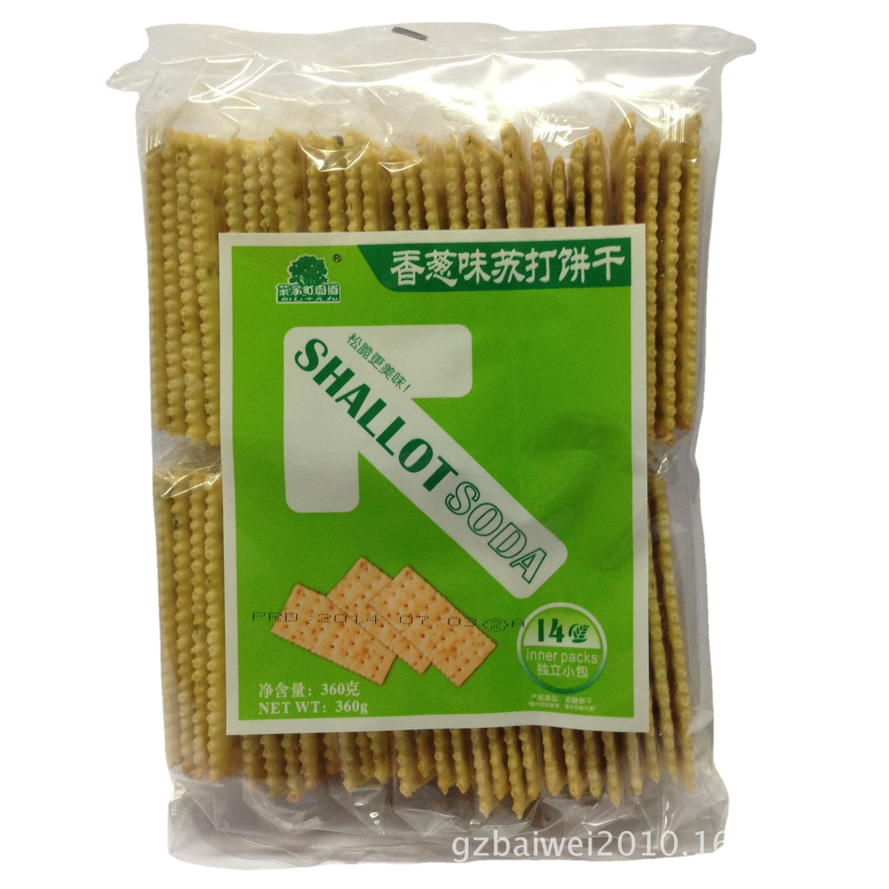 批发休闲食品 果子町香葱味苏打饼干360克 12包一箱