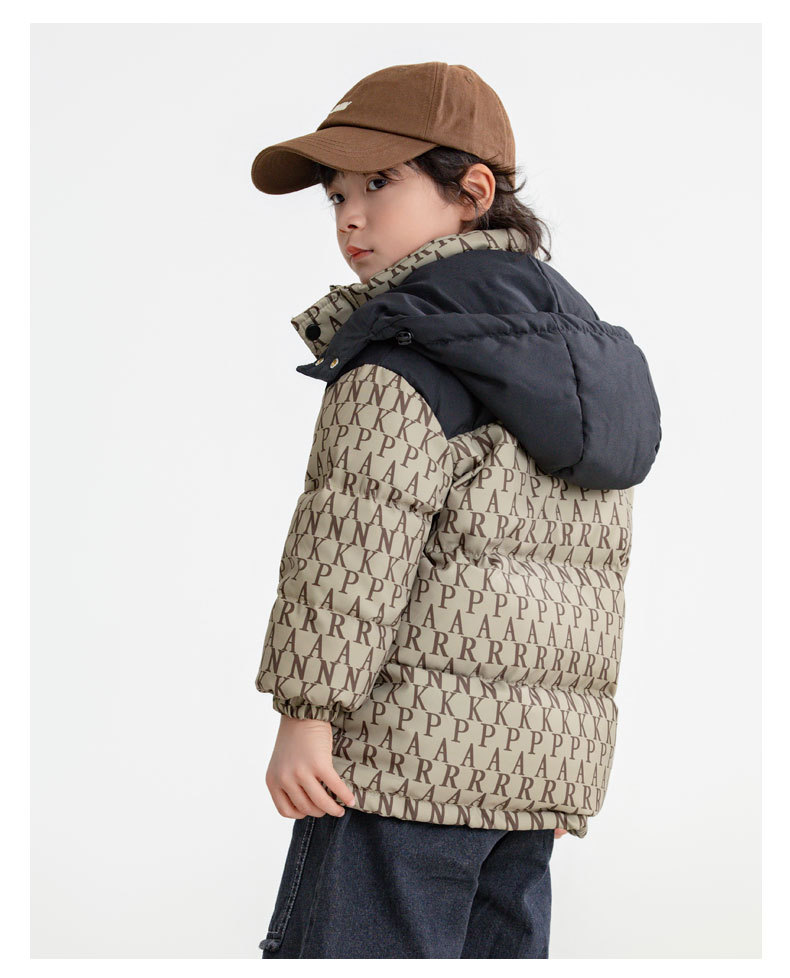 2023. aasta uus laste lühike, keskmise kuni suure suurusega poiste ja tüdrukute talvemantel valge pardiudusulgedega_voghion.com