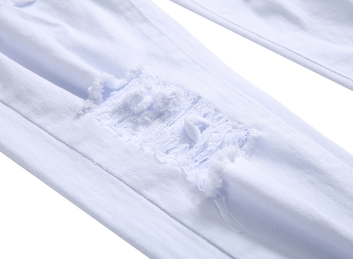 boy Cross-Border European And American Foreign Trade Style Men's Fashion Trendy Stretch Jeans Large Ripped Pants_viptrois.com