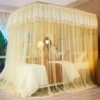 Ha Hui Factory Direct Store [One-piece Iron Elbow Telescopic Mosquito Net] Elegant Style-Yellow