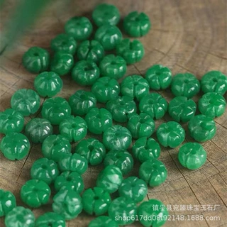 小梅花配饰马来玉8mm扁南瓜珠diy玉石饰品手链项链配件散珠批发