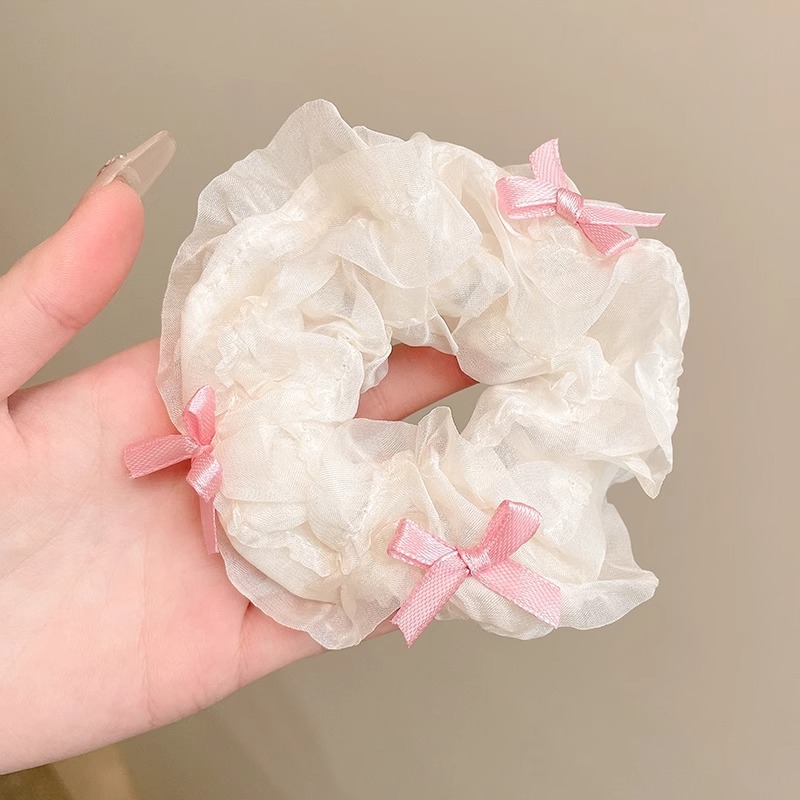 Anillo de cabello coreano de encaje de intestino grueso femenino tierno lado cabello de cola de cabello flores de cabello super grandes tiras de goma cabello de intestino grueso