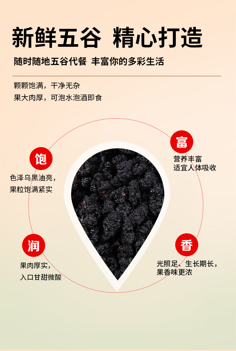 Dried Mulberry Fruit Sang Shen Zi 500g Bulk Black Mulberries Herbal Snack and Tea Ingredient quality and texture