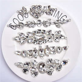 厂家热卖烧焊白色玻璃水钻扣钻花腰封头饰鞋包礼服水晶饰品配件