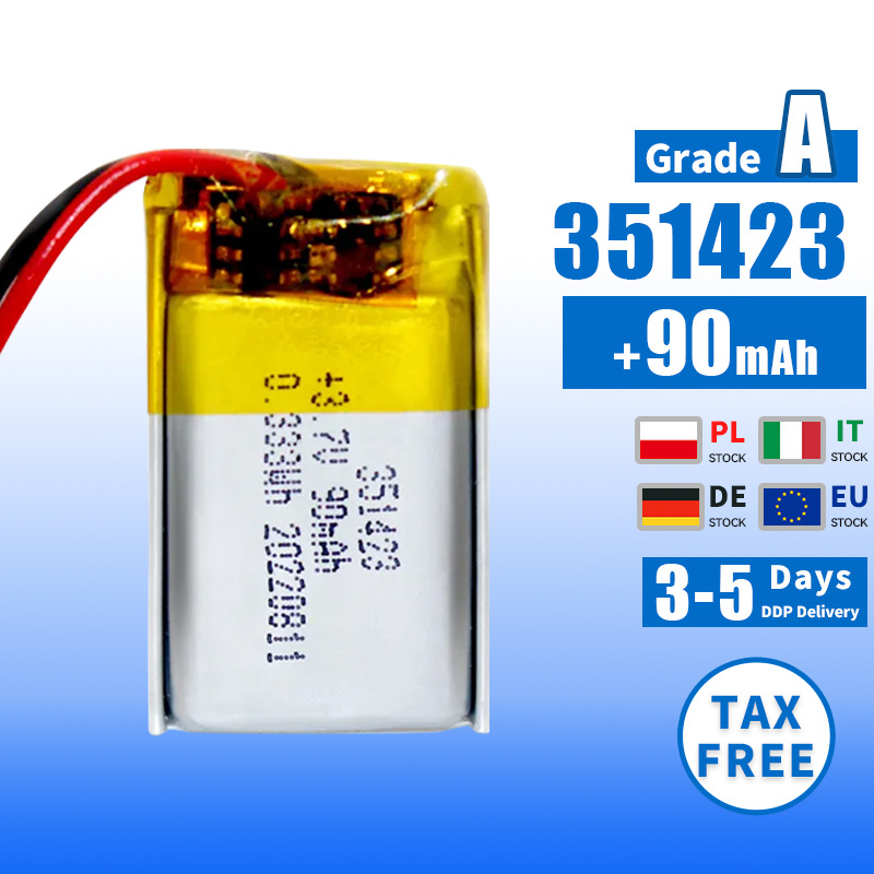 351423 Lipo Battery 3.7v  90mAh 302025 NCM Li Pouch Cell