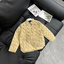 【现货】bur撞色拼接翻领格纹外套双面可穿90白鸭绒羽绒服夹克