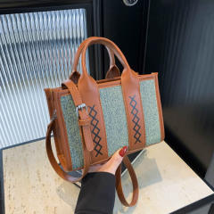 夏季流行簡約包包女2024新款時尚質感手提包通勤單肩斜挎小方包